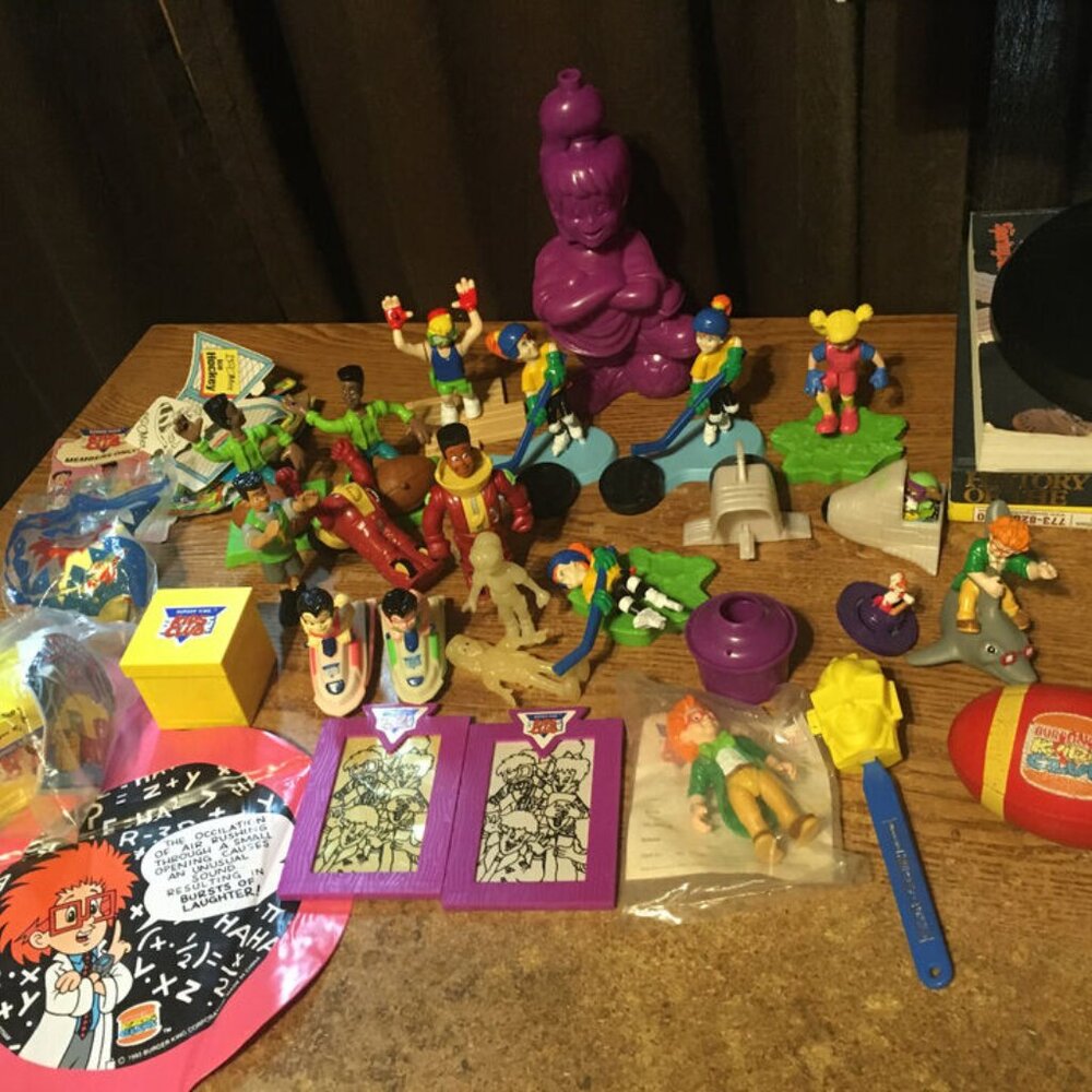 BURGER KING KIDS CLUB GANG TOY LOT BOOMER JAWS IQ LINGO KID VID
